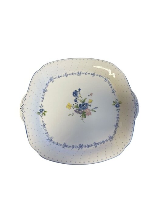 Nikko Other - Nikko Square Floral Serving Plate With Blue Peony & Yellow Flower Design
